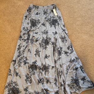 Light Blue Floral Skirt